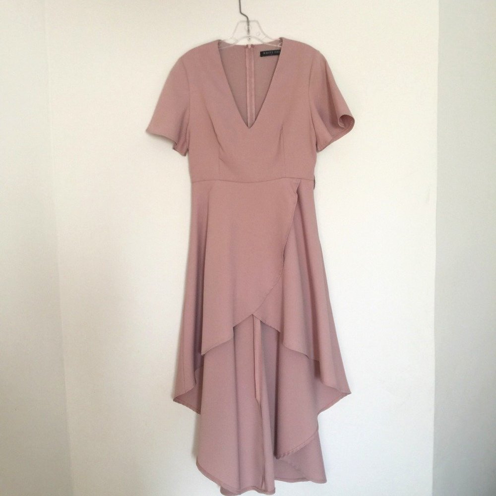 White Fox rose women's asymmetric dress